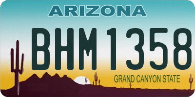 AZ license plate BHM1358