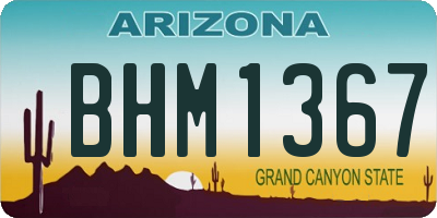 AZ license plate BHM1367