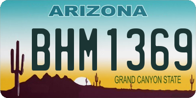 AZ license plate BHM1369