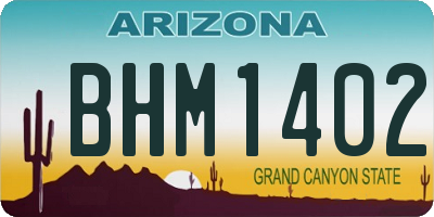 AZ license plate BHM1402