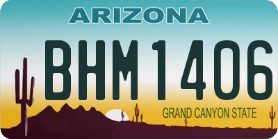 AZ license plate BHM1406