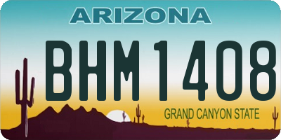 AZ license plate BHM1408