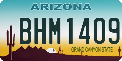 AZ license plate BHM1409