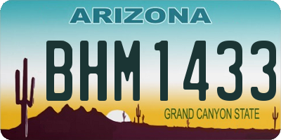 AZ license plate BHM1433