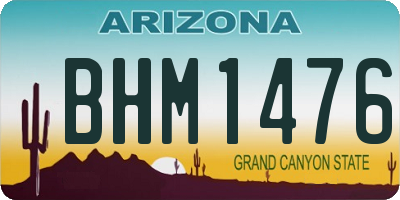 AZ license plate BHM1476