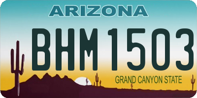 AZ license plate BHM1503