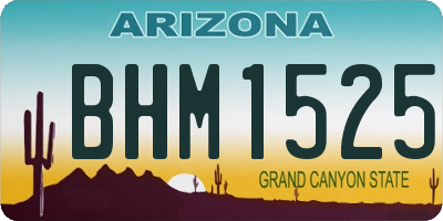 AZ license plate BHM1525