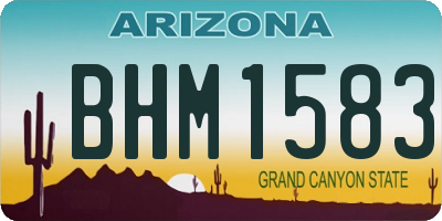 AZ license plate BHM1583