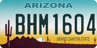 AZ license plate BHM1604