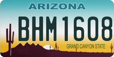 AZ license plate BHM1608
