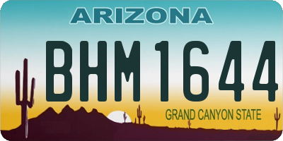AZ license plate BHM1644