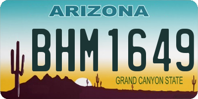 AZ license plate BHM1649