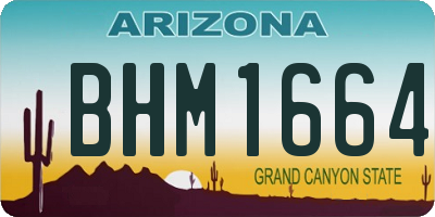 AZ license plate BHM1664