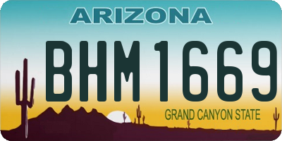 AZ license plate BHM1669