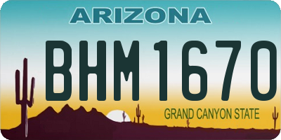 AZ license plate BHM1670