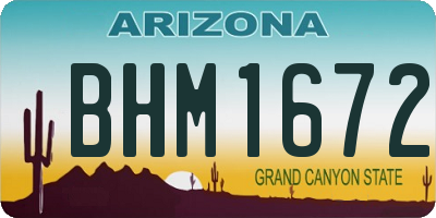 AZ license plate BHM1672