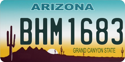 AZ license plate BHM1683