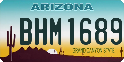 AZ license plate BHM1689