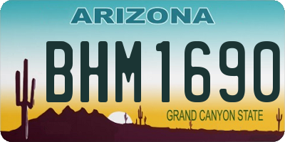 AZ license plate BHM1690