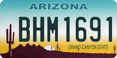 AZ license plate BHM1691