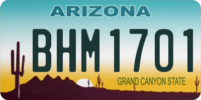 AZ license plate BHM1701