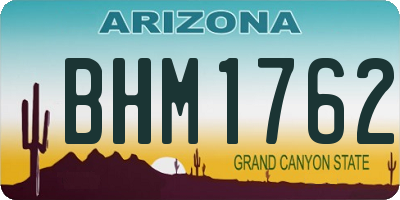 AZ license plate BHM1762