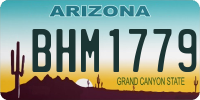 AZ license plate BHM1779
