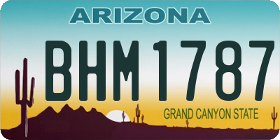 AZ license plate BHM1787