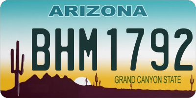 AZ license plate BHM1792