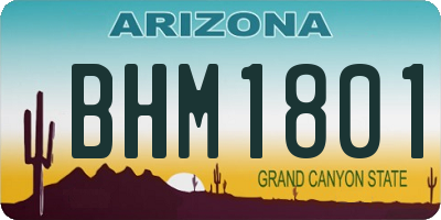 AZ license plate BHM1801