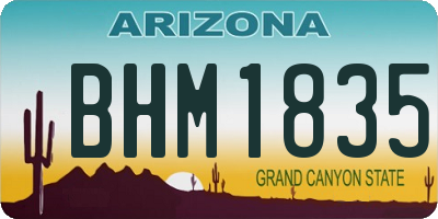 AZ license plate BHM1835