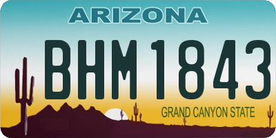 AZ license plate BHM1843