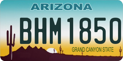 AZ license plate BHM1850
