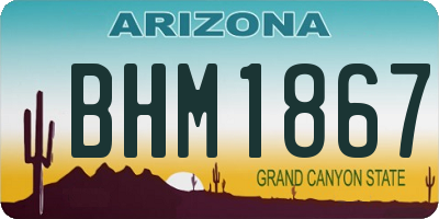 AZ license plate BHM1867