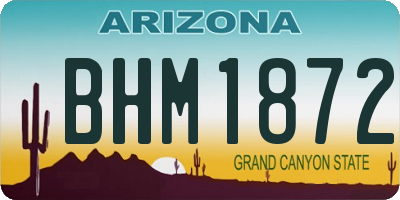 AZ license plate BHM1872