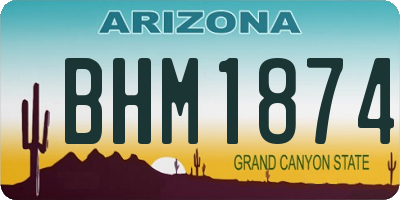 AZ license plate BHM1874