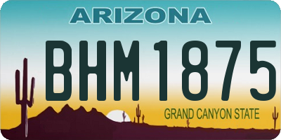 AZ license plate BHM1875