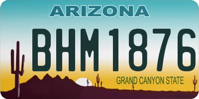 AZ license plate BHM1876