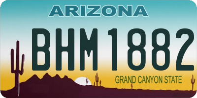 AZ license plate BHM1882