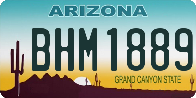 AZ license plate BHM1889