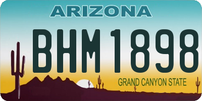 AZ license plate BHM1898