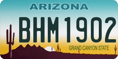AZ license plate BHM1902