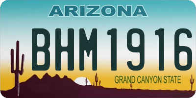 AZ license plate BHM1916
