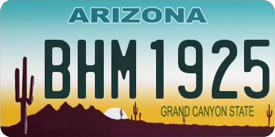 AZ license plate BHM1925