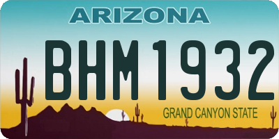AZ license plate BHM1932