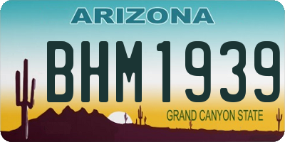 AZ license plate BHM1939