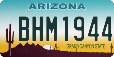 AZ license plate BHM1944