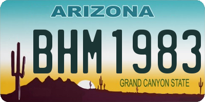 AZ license plate BHM1983