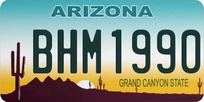 AZ license plate BHM1990