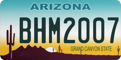 AZ license plate BHM2007